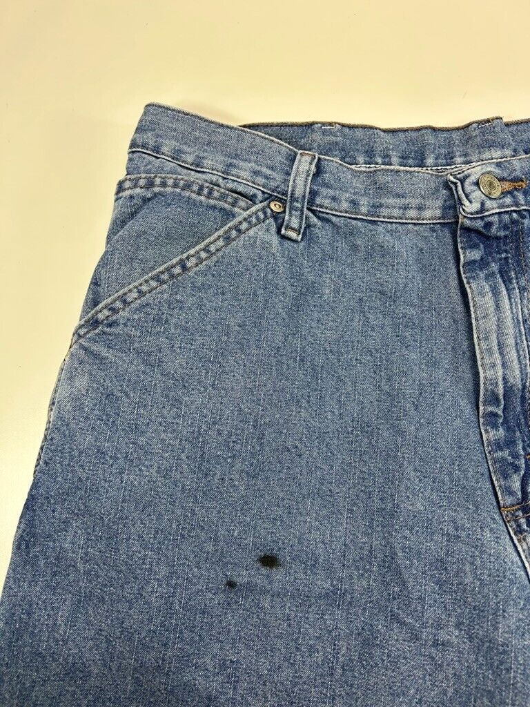 Vintage Wrangler Jeans Medium Wash Denim Workwear Carpenter Pants Size 35