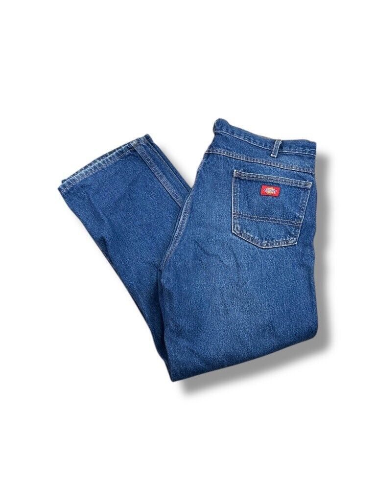 Vintage Dickies Dark Wash Denim Workwear Pants Size 39 Blue