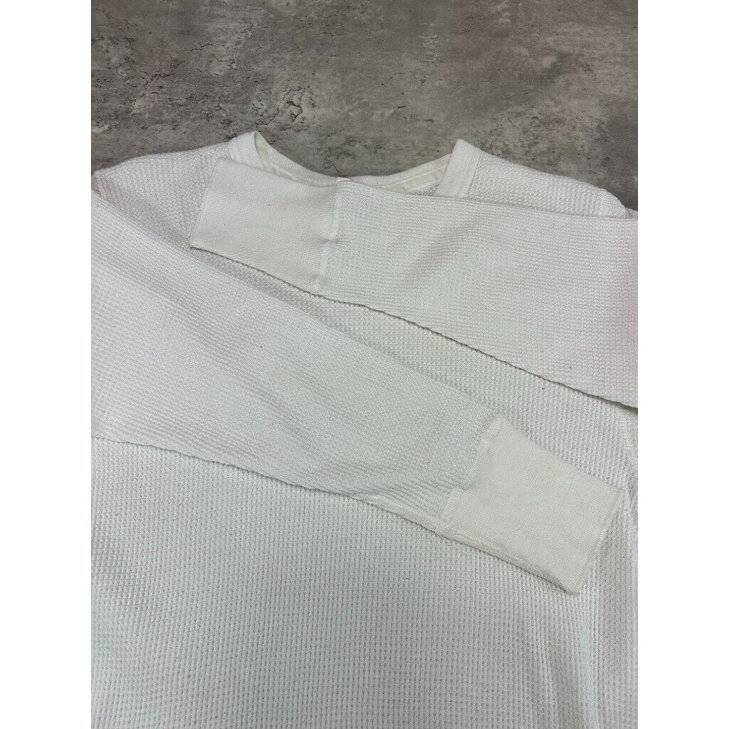Vintage 1980s Standfields Blank Thermal Print Long Sleeve T-Shirt Size Medium