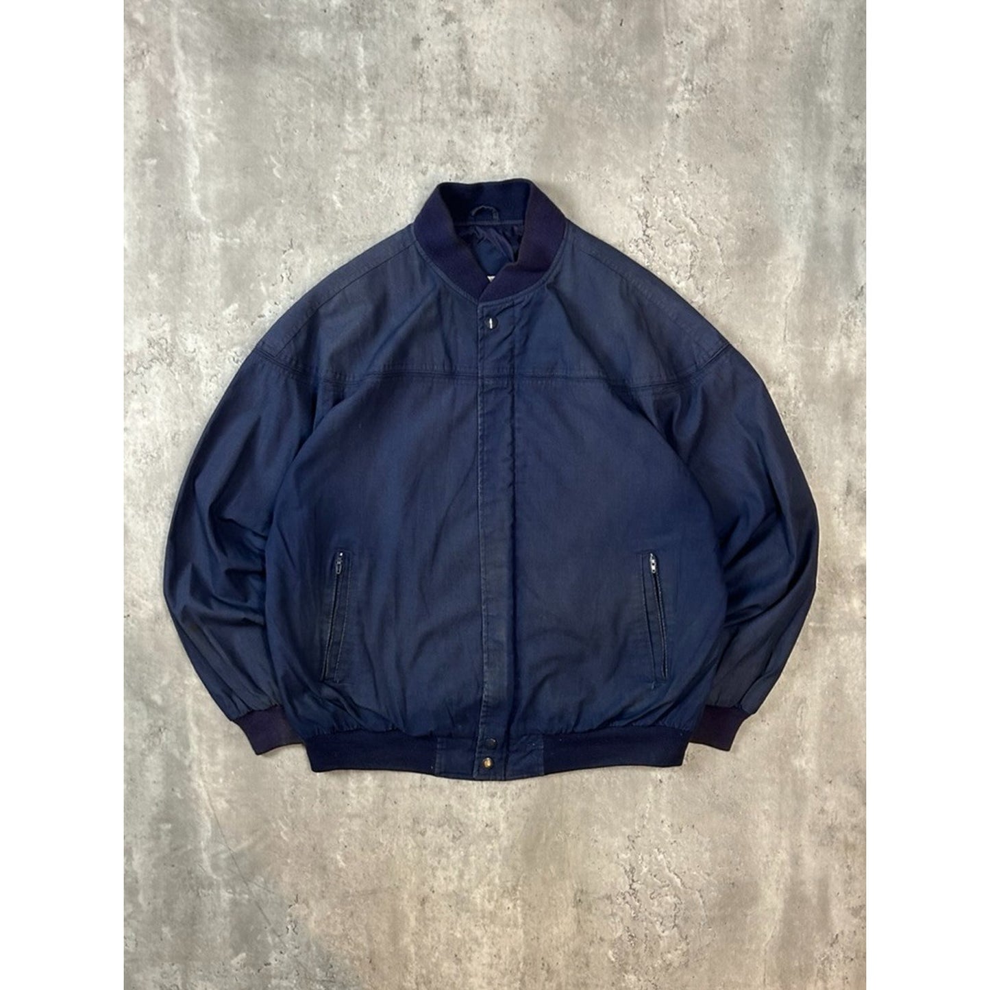 Vintage 90s Arnold Palmer Lightweight Full Zip Bomber Jacket Sz Large Navy Blue