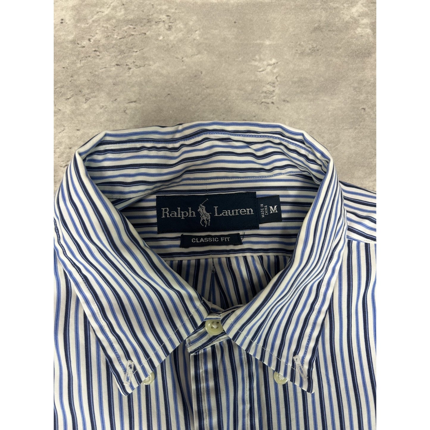 Vintage Polo Ralph Lauren Striped Long Sleeve Button Up Shirt Size Medium