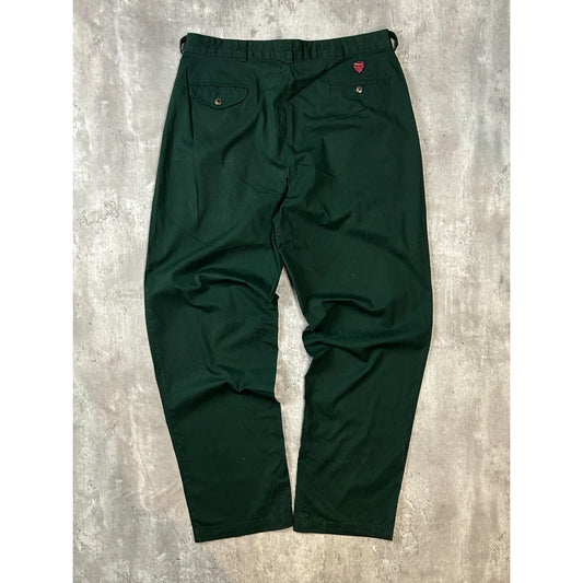 Vintage 90s Polo Golf Embroidered Crest Trouser Style Pants Size 35 Green