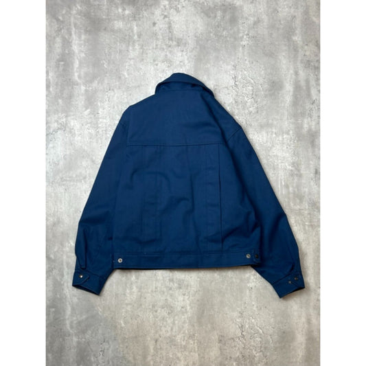 Vintage 1980s Canvas Workwear Cropped Detroit Style Jacket Size Medium Blue