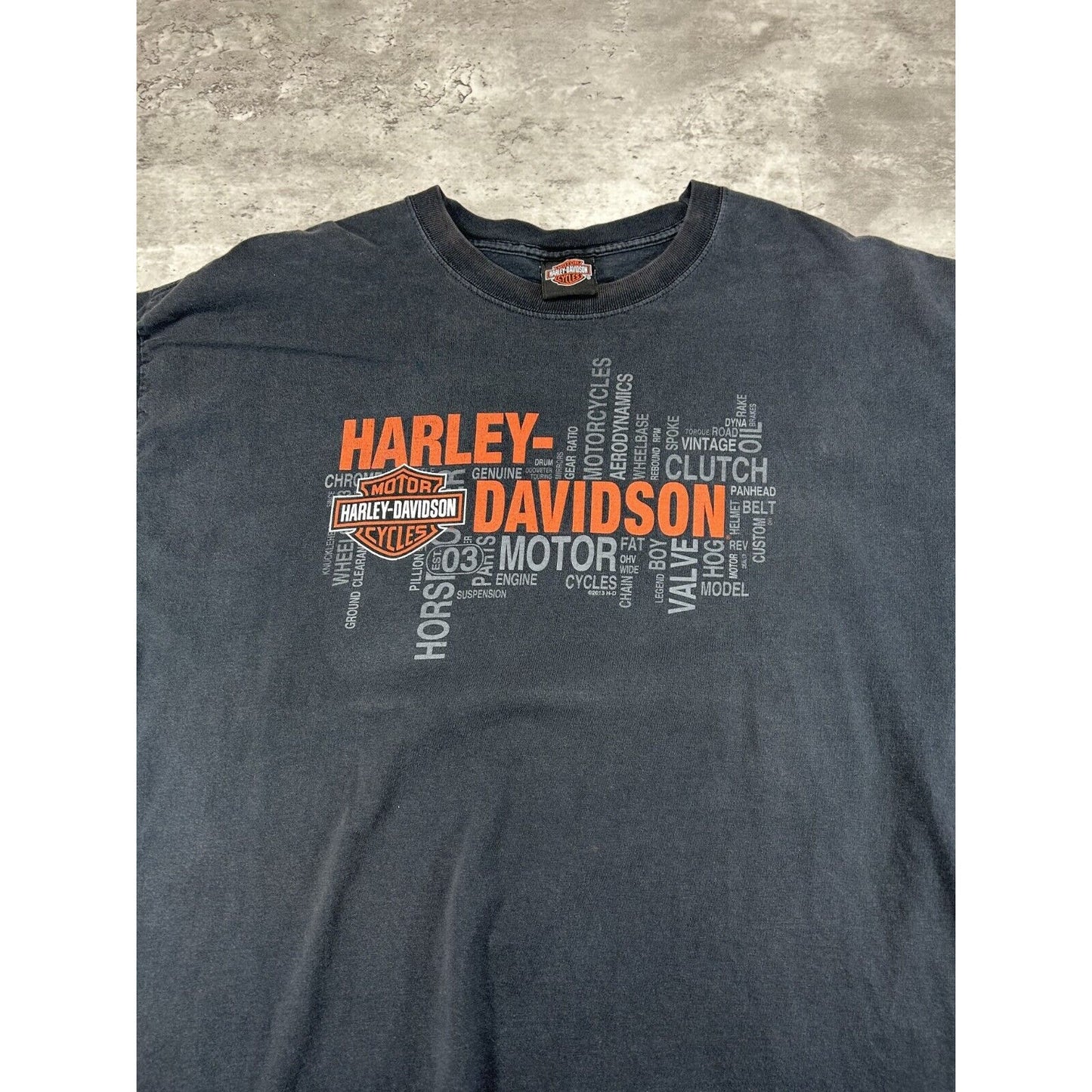 Vintage Harley Davidson Motorcycles Graphic Spell Out T-Shirt Size XXL Black