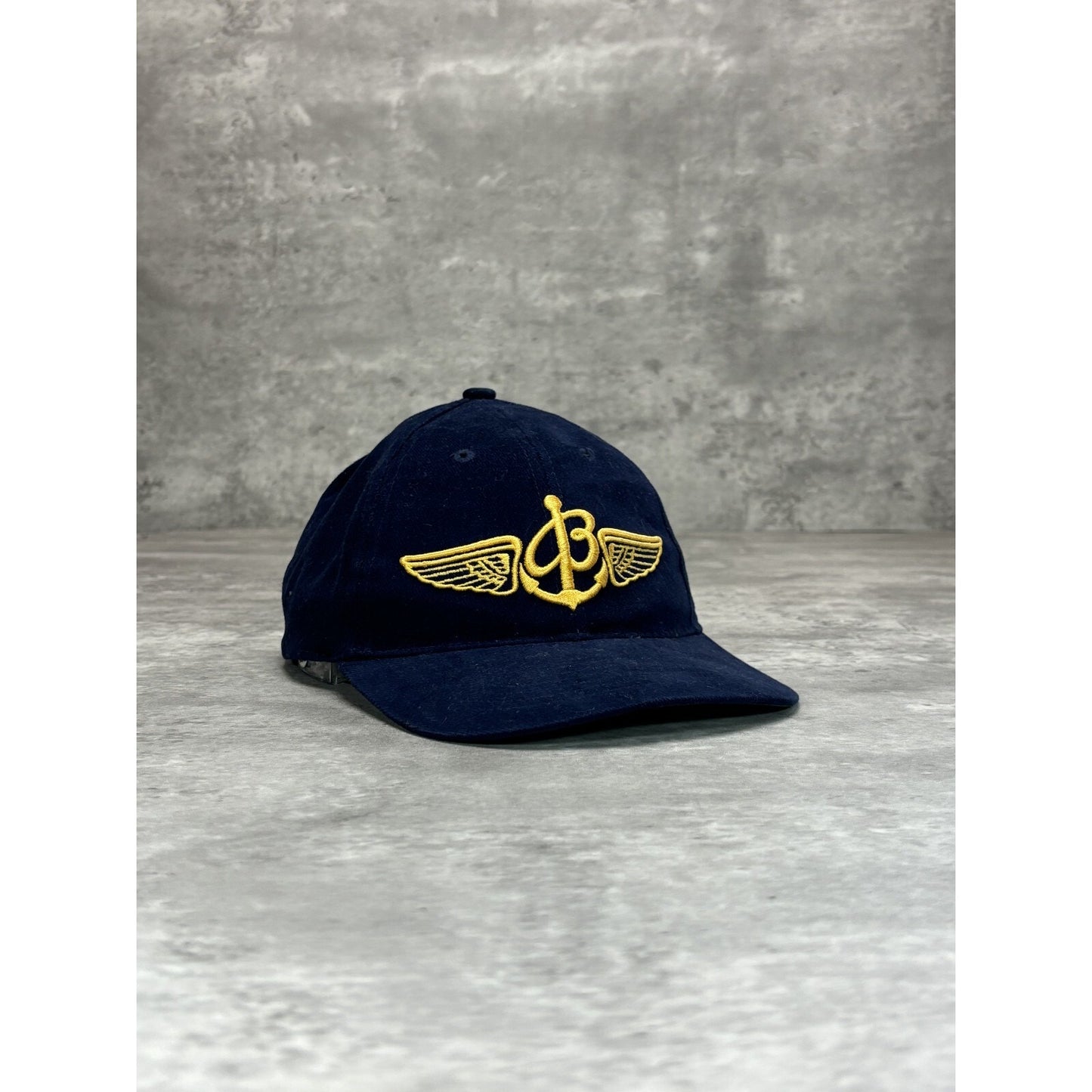 Vintage Breitling Watches Embroidered Logo Spellout Snapback Hat OSFA Blue