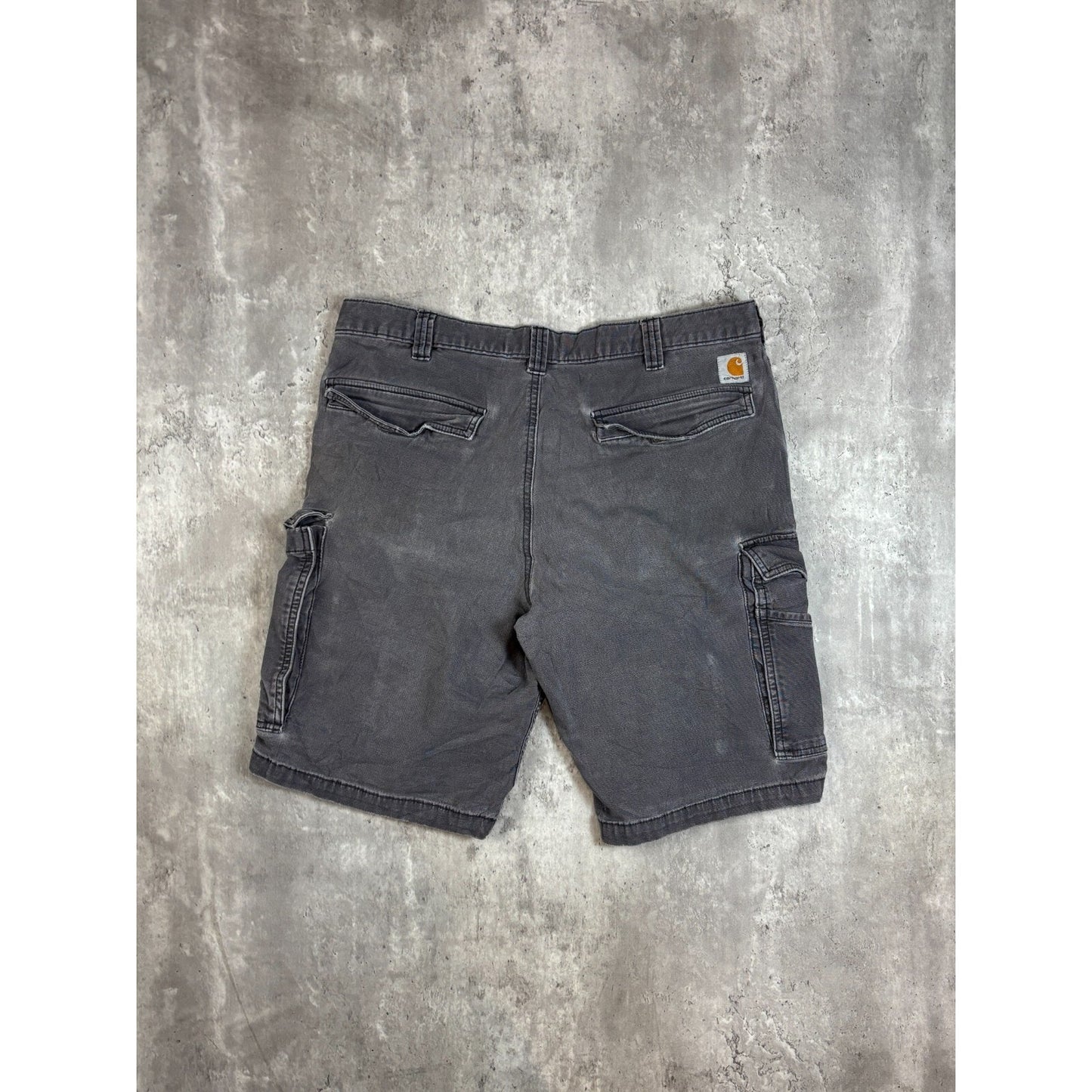 Carhartt Relaxed Fit Canvas Ripstop Workwear Cargo Shorts Size 37 Gray