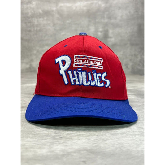 Vintage 90s Philadelphia Phillies MLB Embroidered Spell Out Snapback Hat OSFA