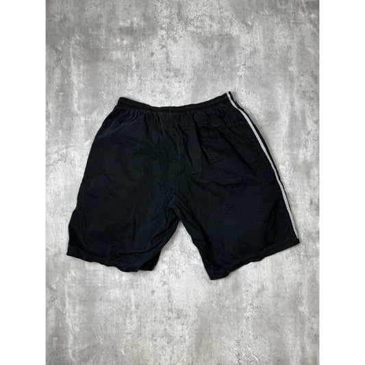 Vintage 2000s Nike Embroidered Mini Swoosh Sweat Shorts Size XXL Black