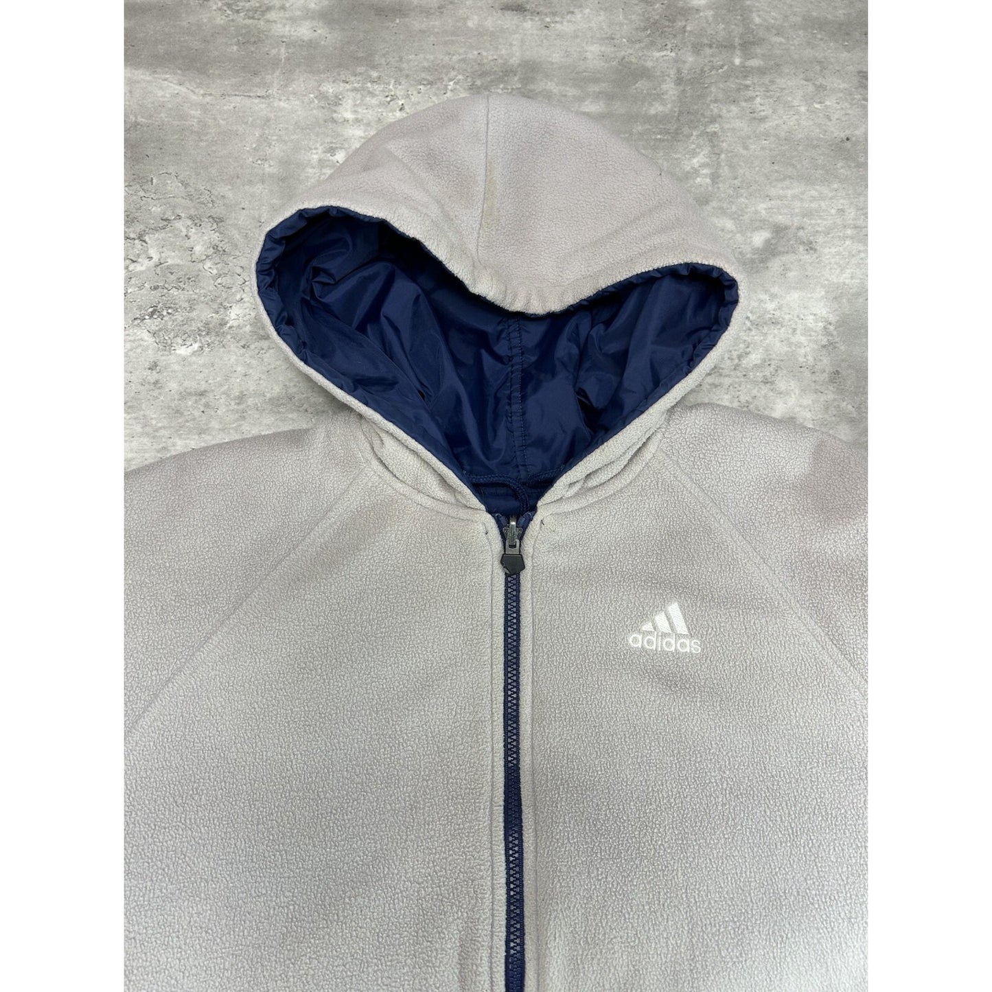 Vintage 90s Adidas Embroidered Logo Nylon Reversible Hooded Jacket Size Medium