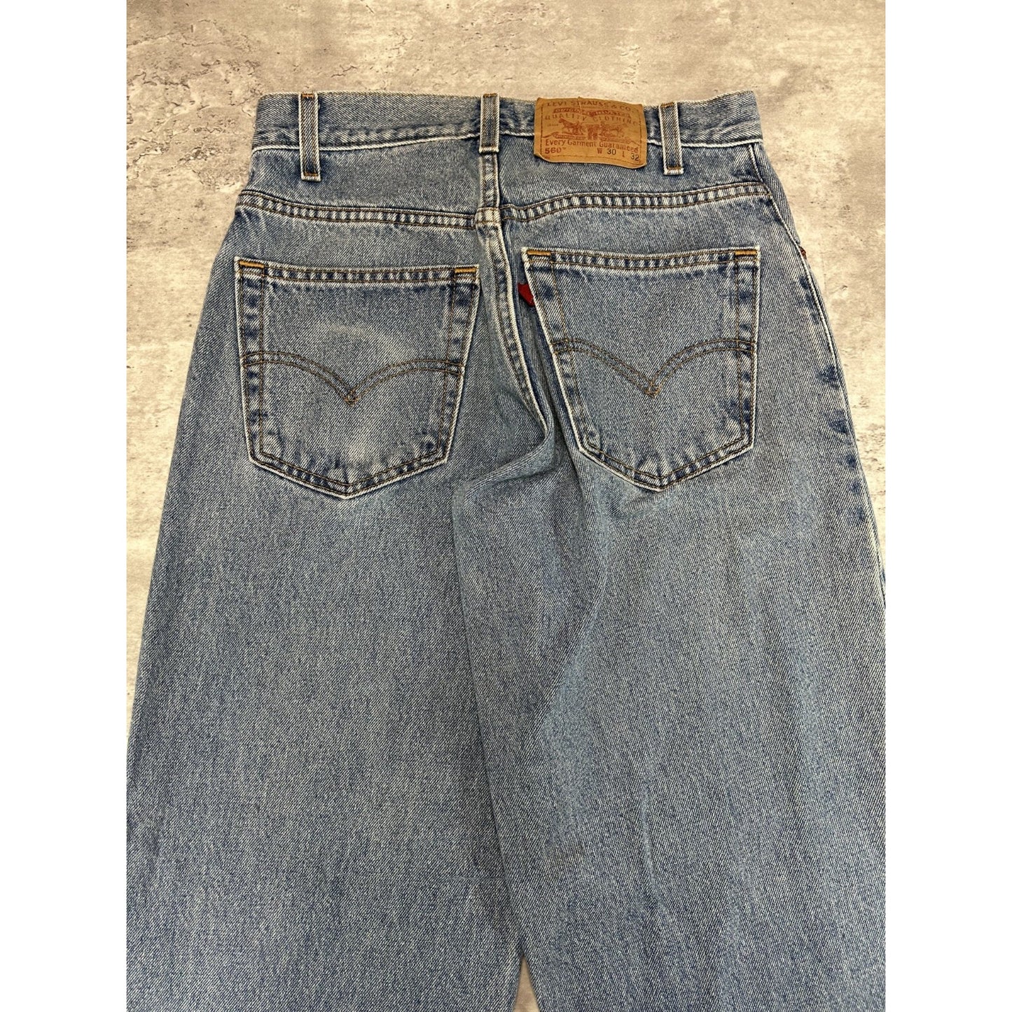 Vintage 90s Levis 560 Red Tab Light Wash Denim Pants Size 30 Blue