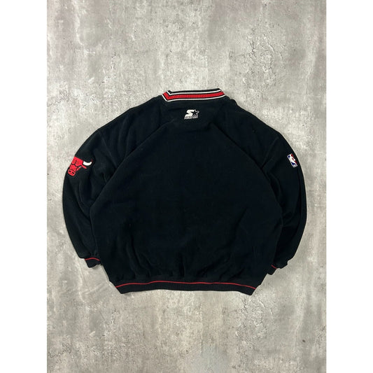 Vintage 90s Chicago Bulls NBA Embroidered Starter Fleece Sweatshirt Size XL