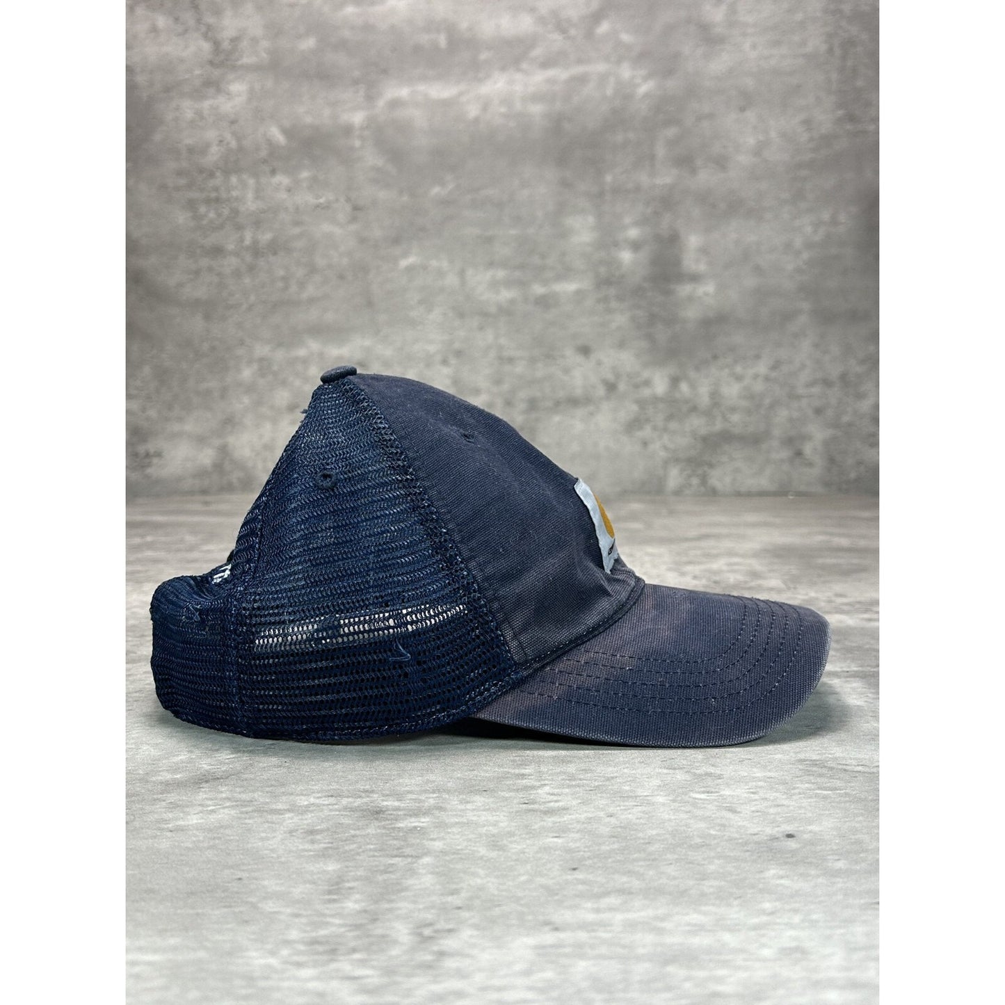 Carhartt Workwear Embroidered Patch Trucker Snapback Hat OSFA Navy Blue