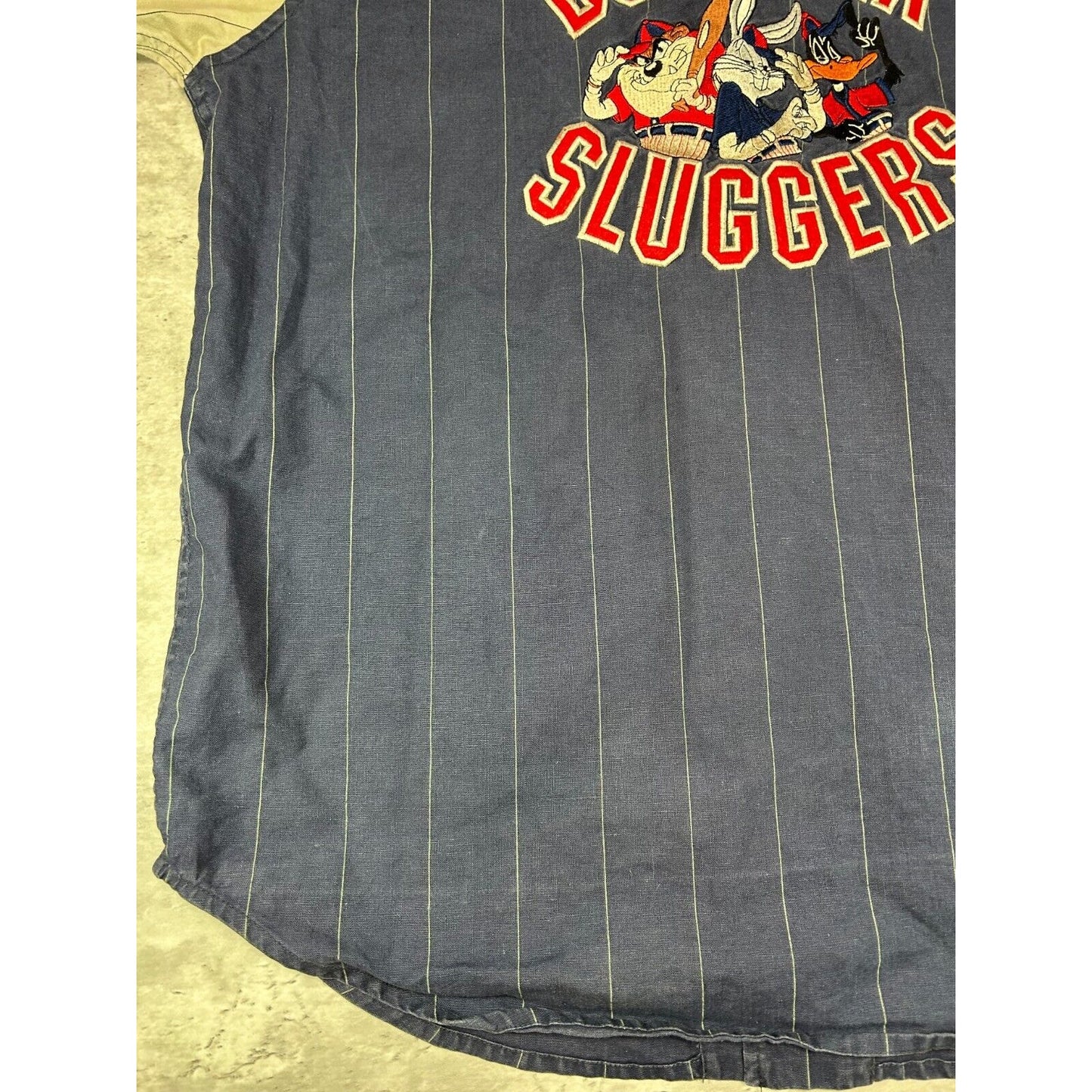 Vintage 90s Looney Tunes Embroidered Burbank Sluggers Baseball Jersey Size XL