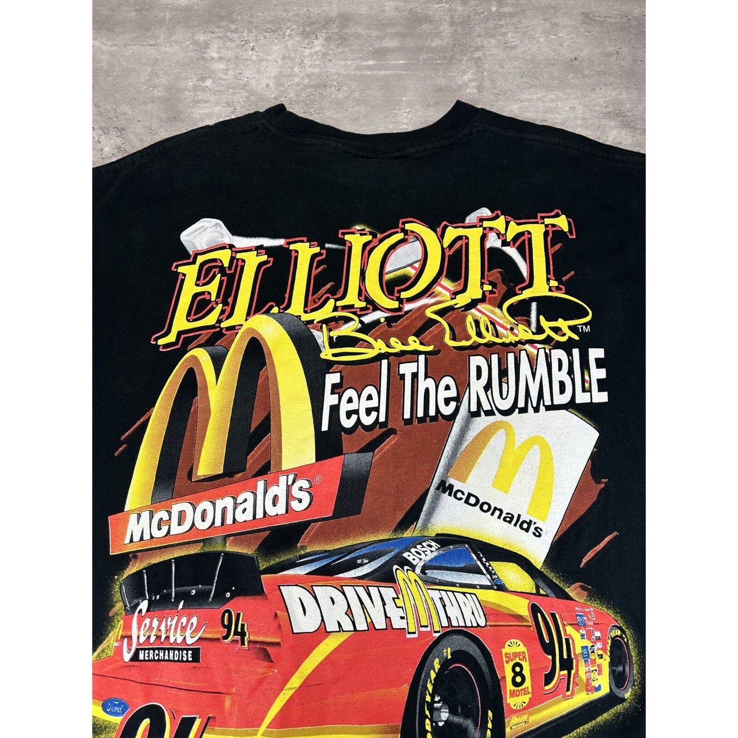 Vintage 1999 Bill Elliott #94 Feel The Rumble Nascar Racing T-Shirt Size XL