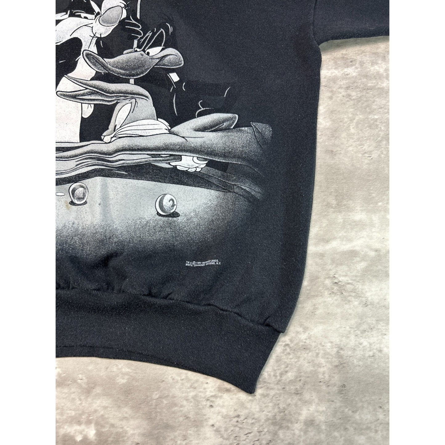 Vintage 1994 Looney Tunes Billiards Graphic TV Show Promo Sweatshirt Size XL