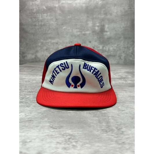 Vintage 80s/90s Kintetsu Buffaloes NPB Embroidered Spellout Strapback Hat OSFA