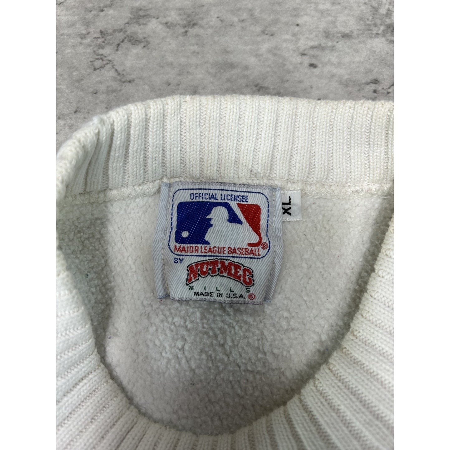 Vintage 90s Cooperstown Embroidered Arc Spellout Baseball Sweatshirt Size XL