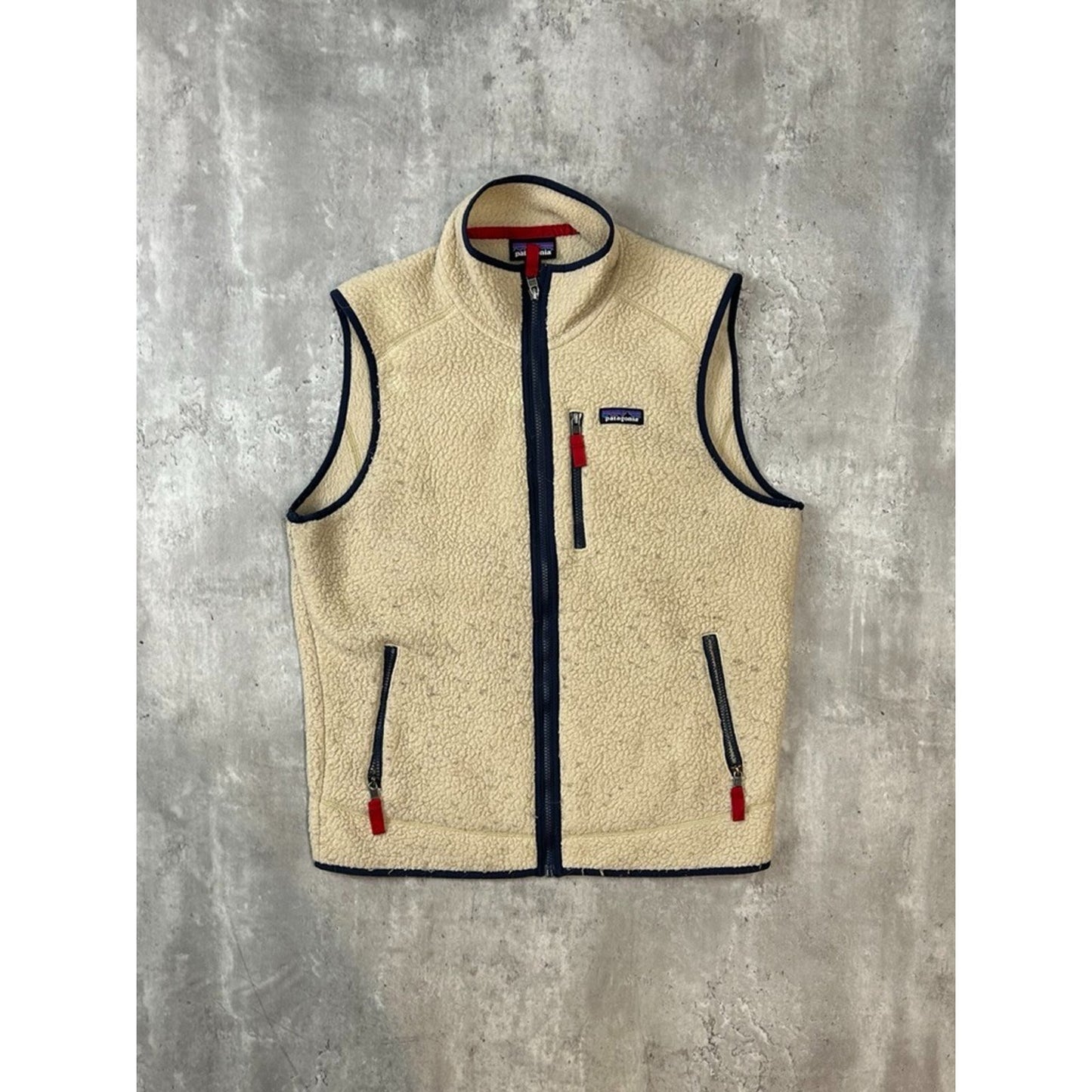 Vintage Patagonia Deep Pile Fleece Full Zip Sweatshirt Vest Size Large