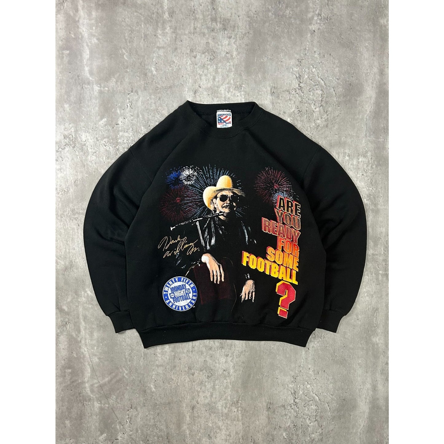 Vintage 90s Hank Williams Jr NFL Monday Night Football Sweatshirt Size Large