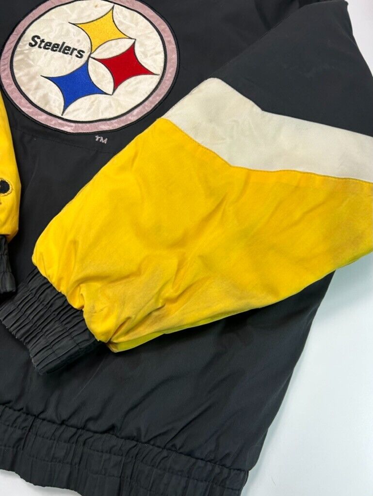 Vintage 90s Pittsburgh Steelers NFL Reversible Pro Player Jacket Size Large