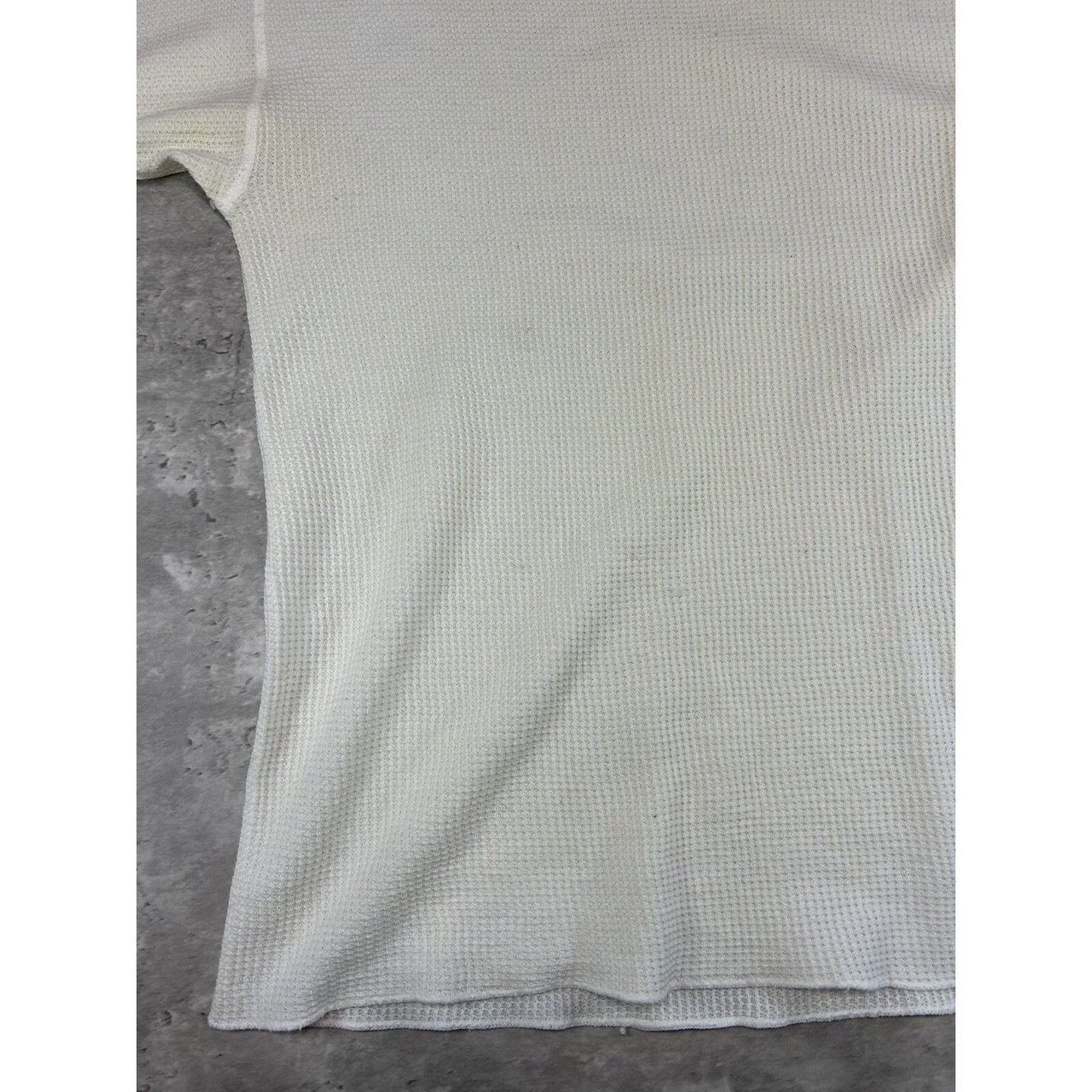 Vintage 80s Cotton Thermal Waffle Print Long Sleeve T-Shirt Size Large