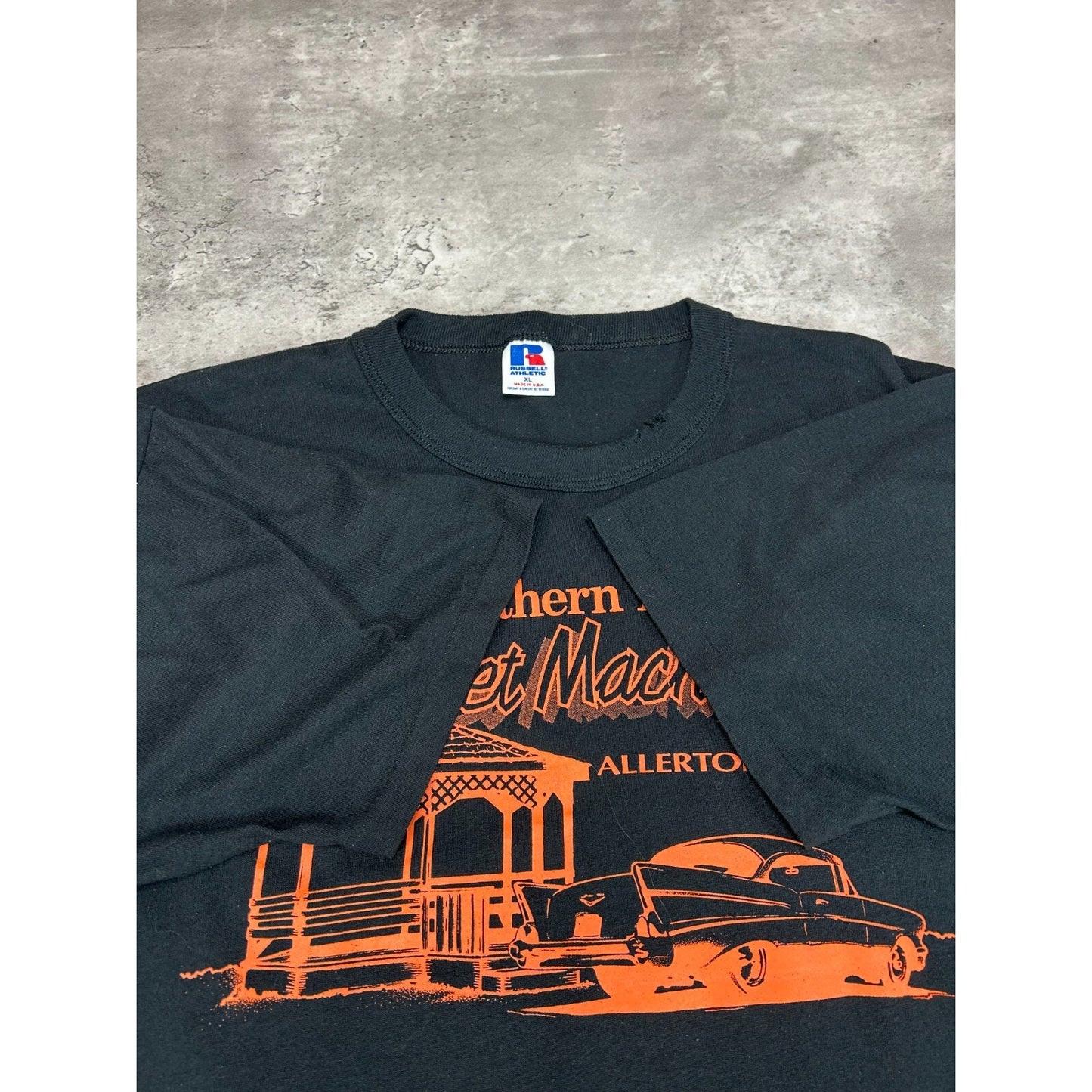 Vintage Southern Iowa Car Graphic Destination T-Shirt Size XL Black