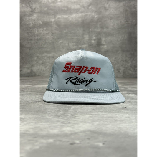 Vintage 90s Snap On Racing Embroidered Spellout Trucker Snapback Hat OSFA