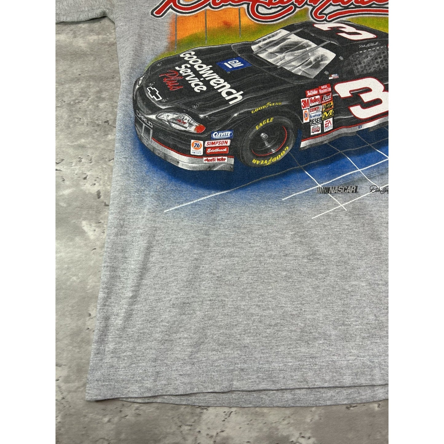 Vintage Dale Earnhardt #3 Nascar Big Graphic Long Sleeve T-Shirt Size Medium