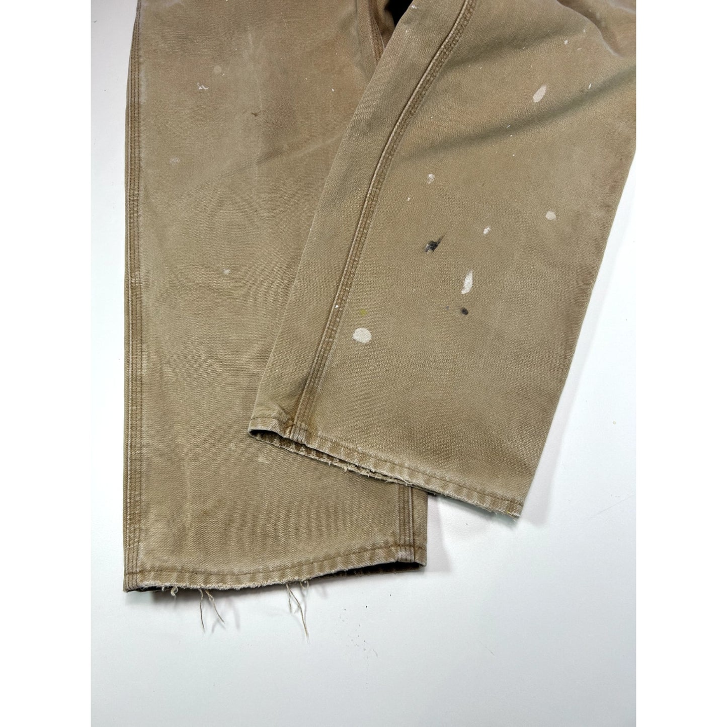 Vintage Carhartt Dungaree Fit Canvas Workwear Carpenter Pants Size 35 Beige