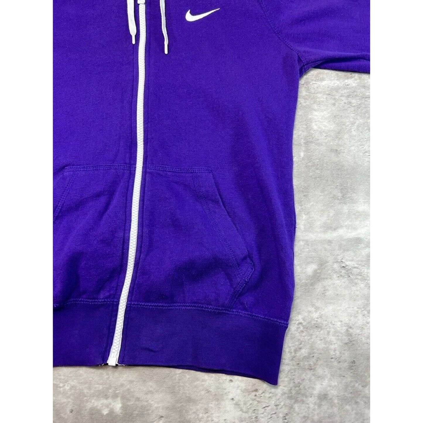 Vintage Womens Nike Embroidered Swoosh Full Zip Hooded Sweatshirt Size Small