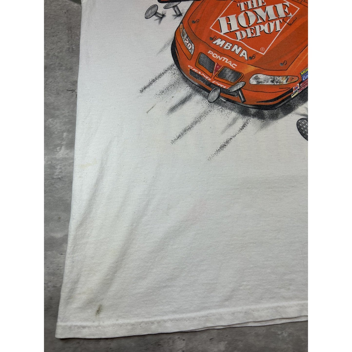 Vintage 2002 Tony Stewart Home Depot Racing Nascar AOP Graphic T-Shirt Sz XL