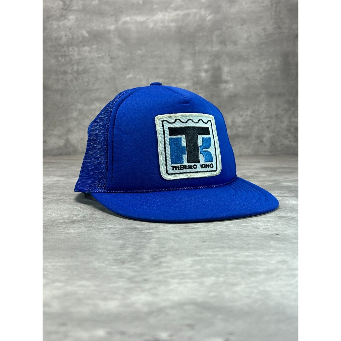 Vintage 80s Thermo King Embroidered Spellout Patch Trucker Snapback Hat OSFA