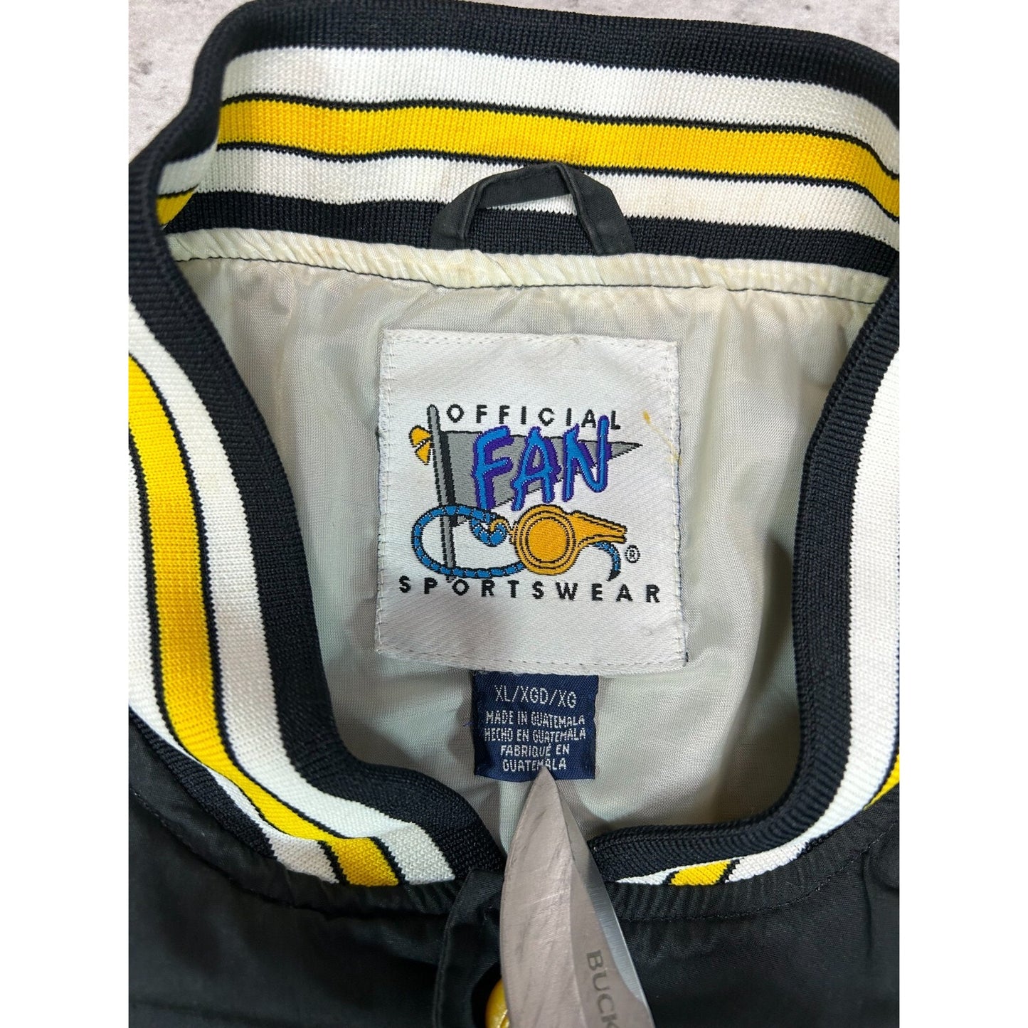 Vintage 90s Pittsburgh Steelers NFL Embroidered Nylon Bomber Jacket Size XL