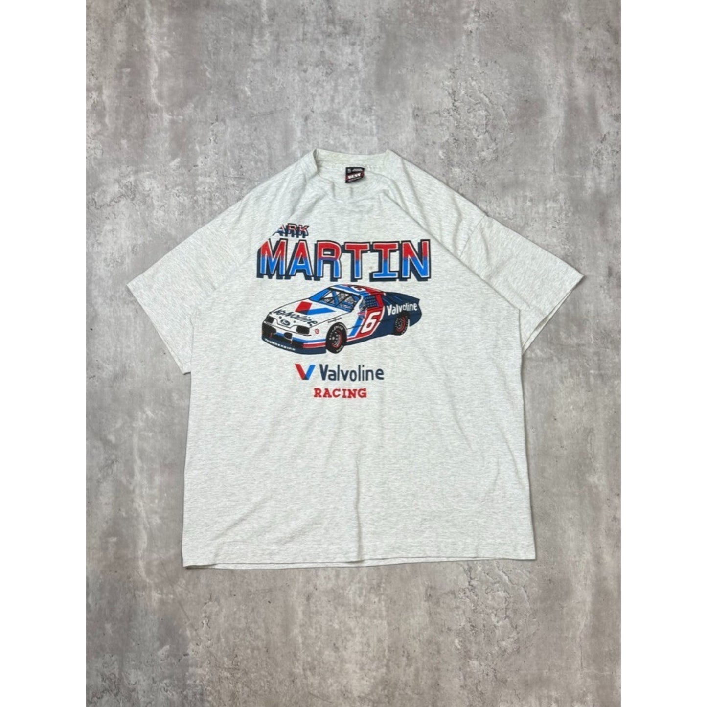 Vintage 90s Mark Martin #6 Valvoline Racing Nascar AOP T-Shirt Size XL