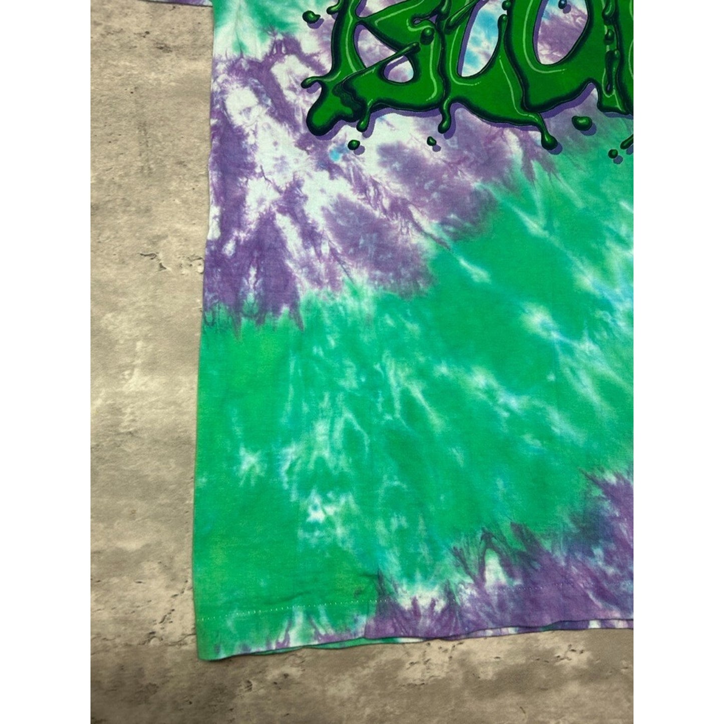 Vintage 1991 Moody Blues Tye Dye Graffiti Spellout Rock Music T-Shirt Size XL