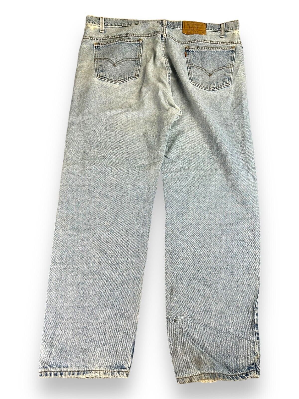 Vintage 90s Levis 505 Orange Tab Light Wash Denim Pants Size 41W Blue