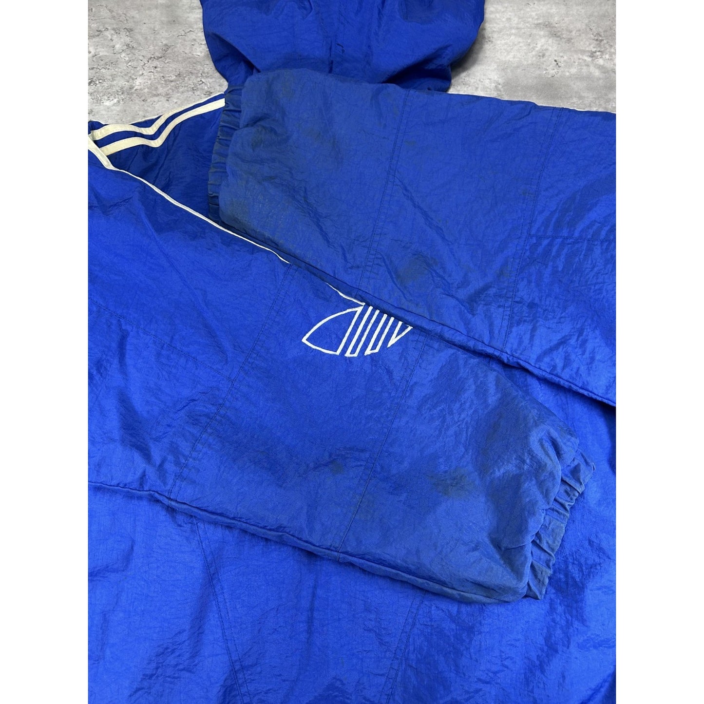 Vintage 90s Adidas Embroidered Trefoil Full Zip Insulated Hooded Jacket Size 2XL