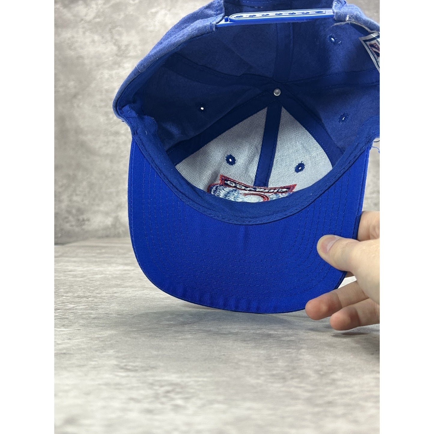 Vintage 90s Chicago Cubs MLB Embroidered Spellout Logo Snapback Hat OSFA