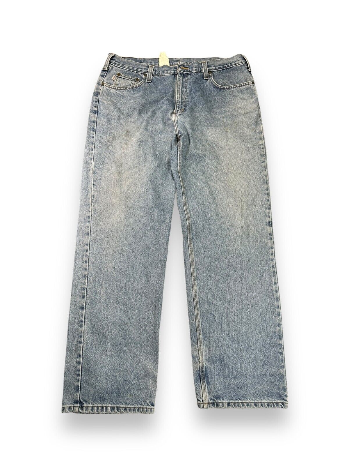 Vintage Carhartt Relaxed Fit Light Wash Denim Workwear Pants Size 39W