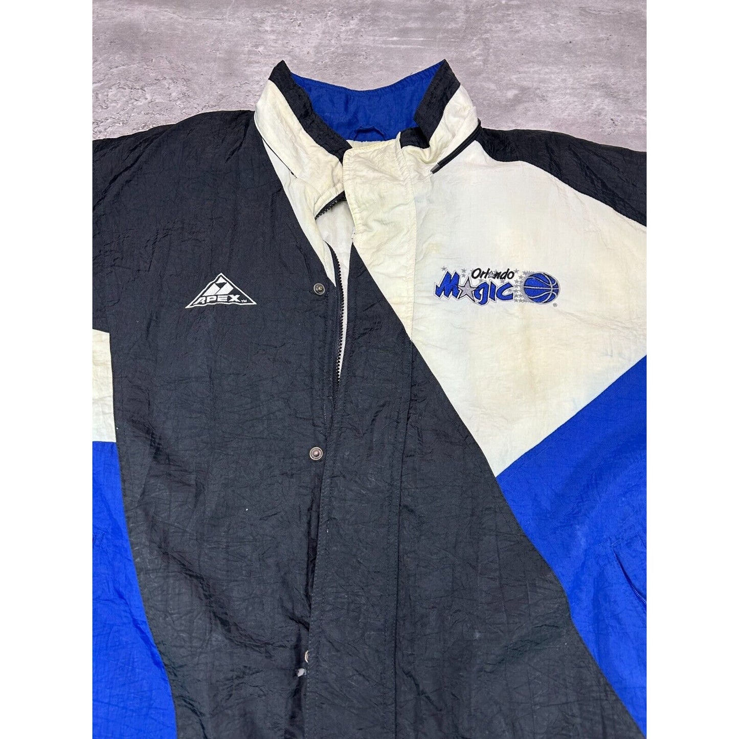 Vintage 90s Orlando Magic NBA Embroidered Full Zip Apex One Jacket Size Large