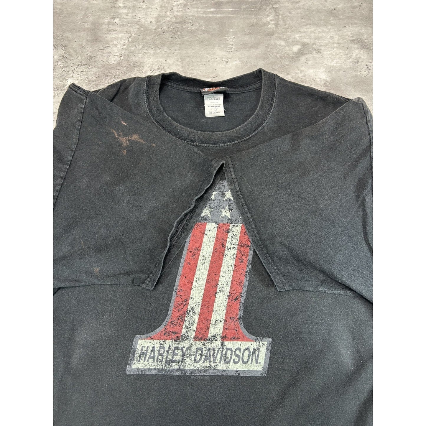 Harley Davidson Motorcycles #1 Powderkeg Graphic T-Shirt Size 2XL Black