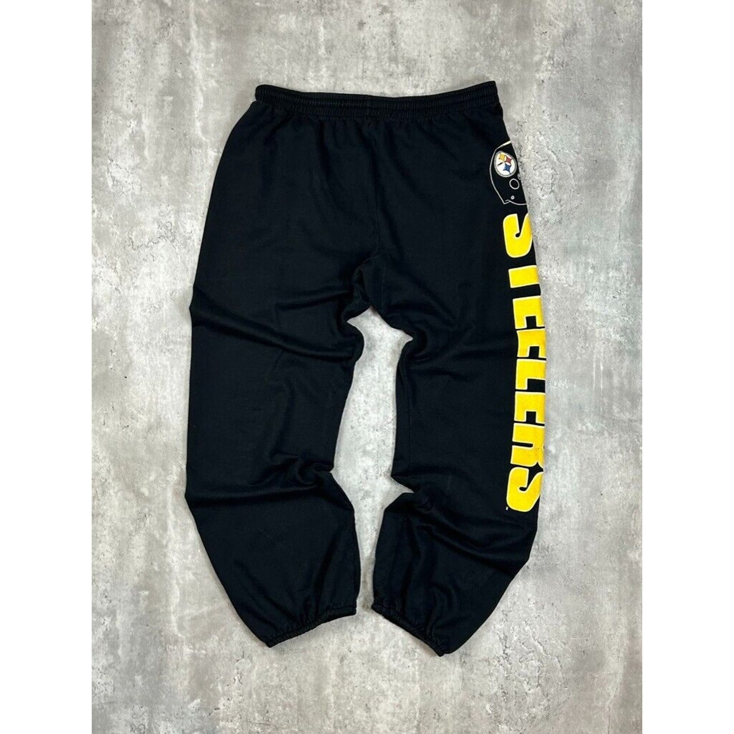 Vintage 90s Pittsburgh Steelers NFL Graphic Spell Out Football Pants Size Large