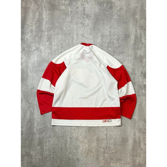 Vintage 90s Detroit Red Wings NHL CCM Maska Hockey Jersey Size Medium White