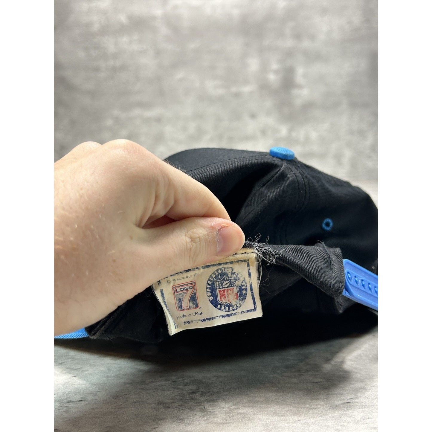 Vintage Carolina Panthers NFL Embroidered Football Logo 7 Snapback Hat OSFA