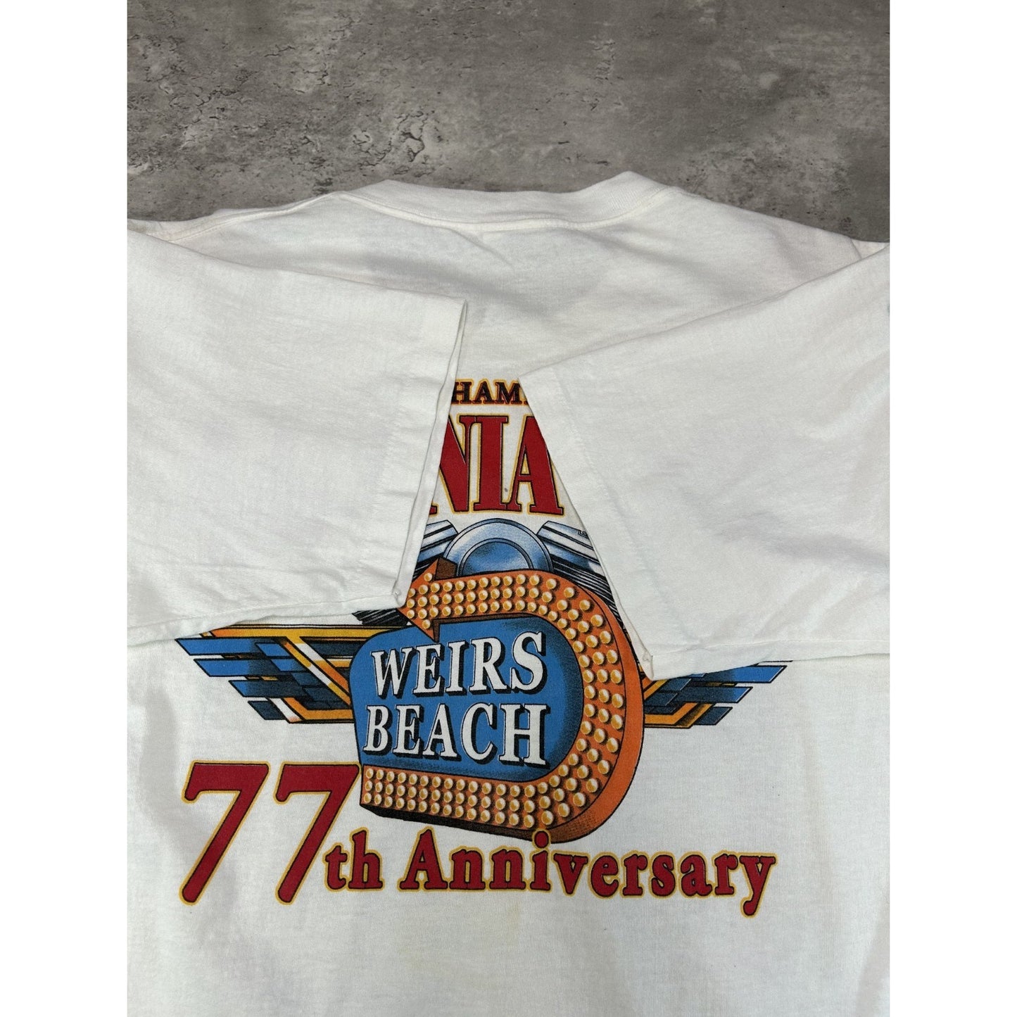 Vintage 2000 Laconia Motorcycle Event 77th Anniversary Graphic T-Shirt Sz Large