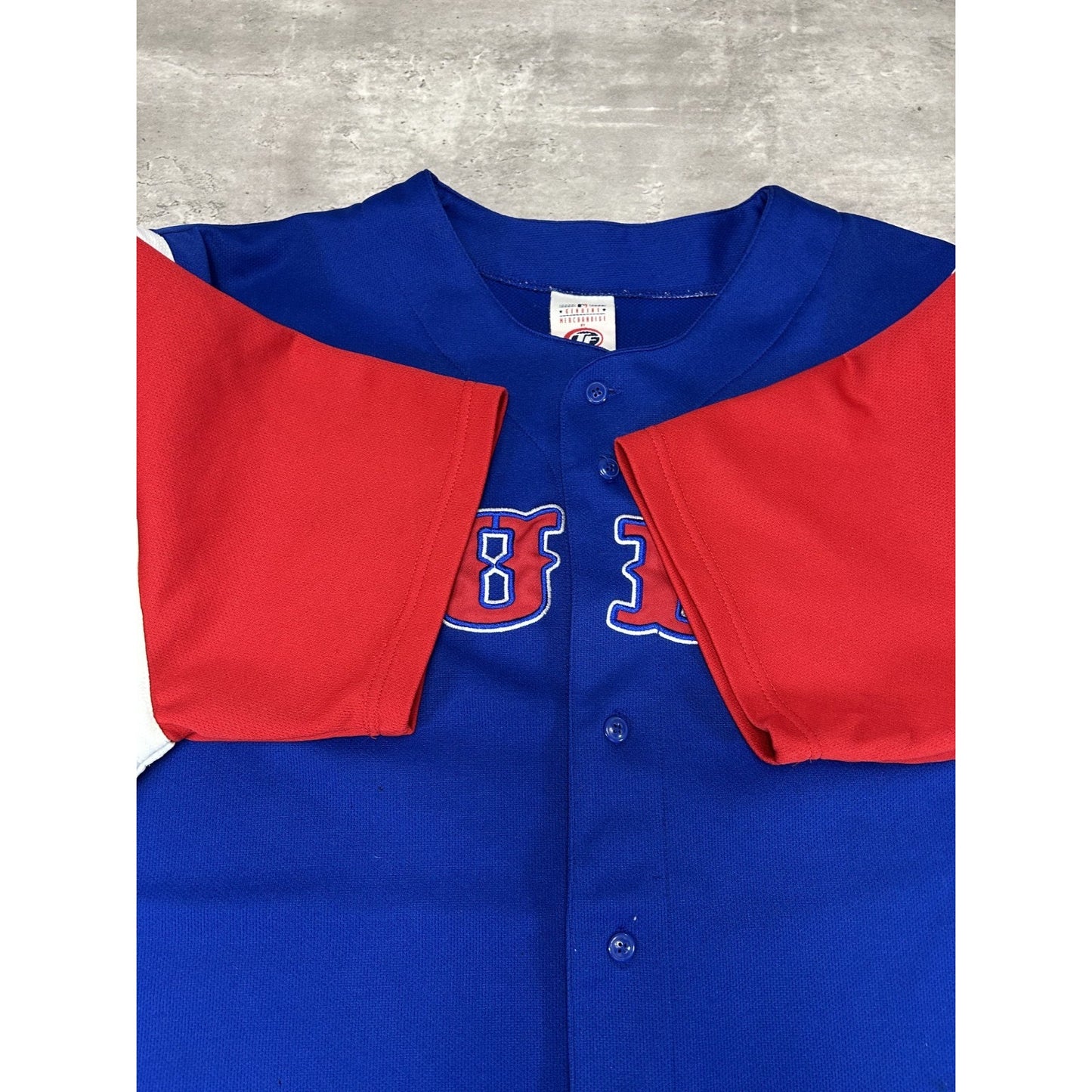 Vintage Chicago Cubs MLB Stitched Spellout Baseball Jersey Size XL Blue
