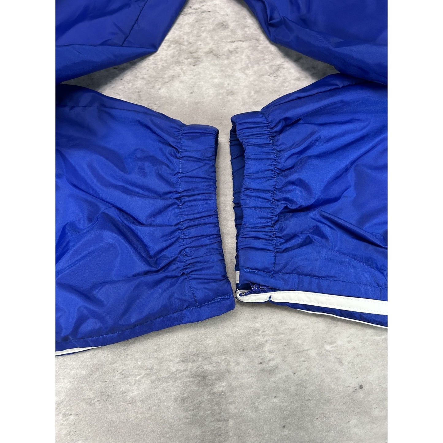 Vintage 90s Adidas Embroidered Logo Nylon Track Pants Size XL Blue
