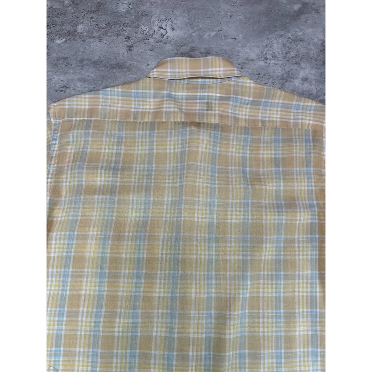 Vintage 90s Baracuta Single Pocket Plaid Reworked Cropped Button Up Shirt Sz Med