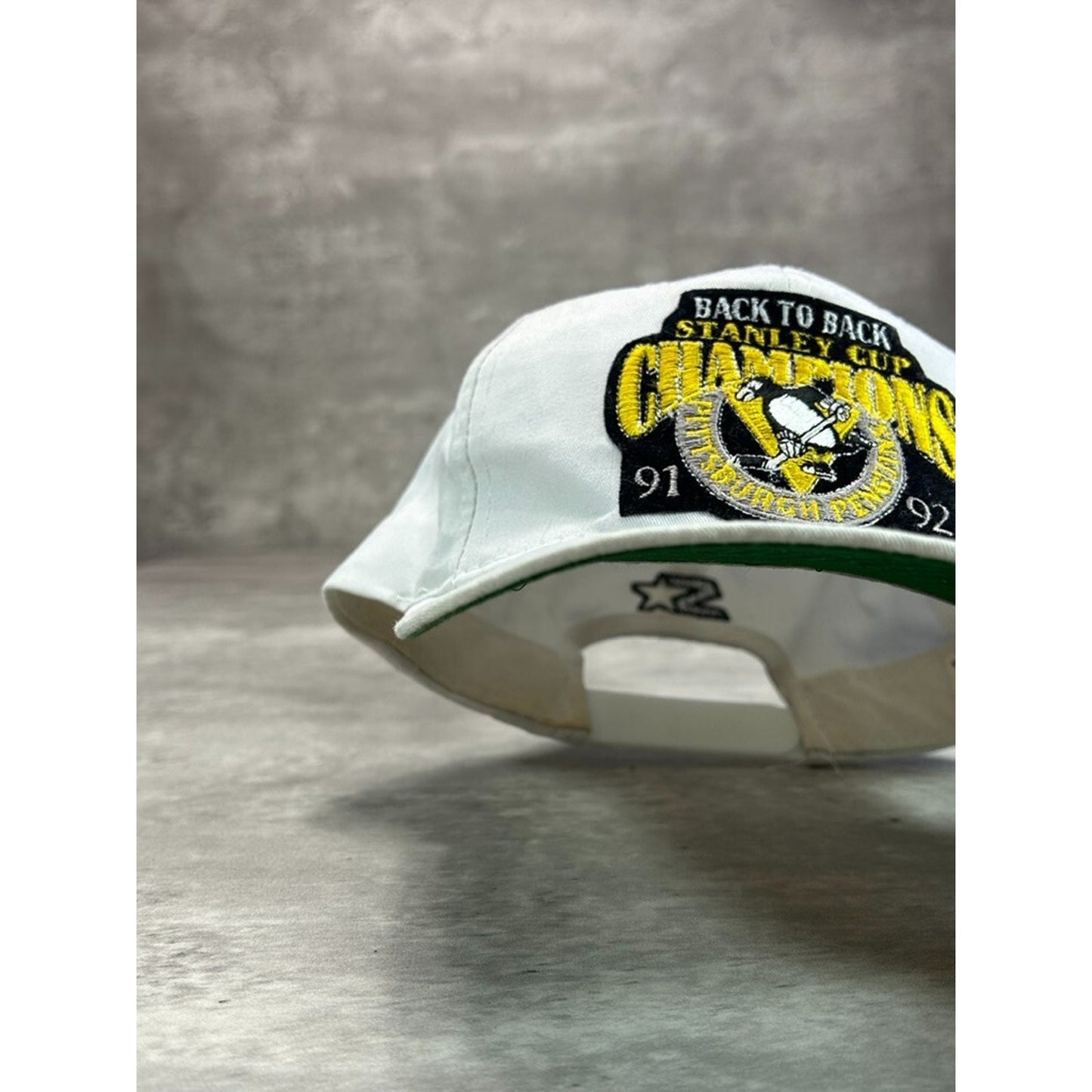 Vintage 1992 Pittsburgh Penguins NHL Back To Back Champs Snapback Hat OSFA
