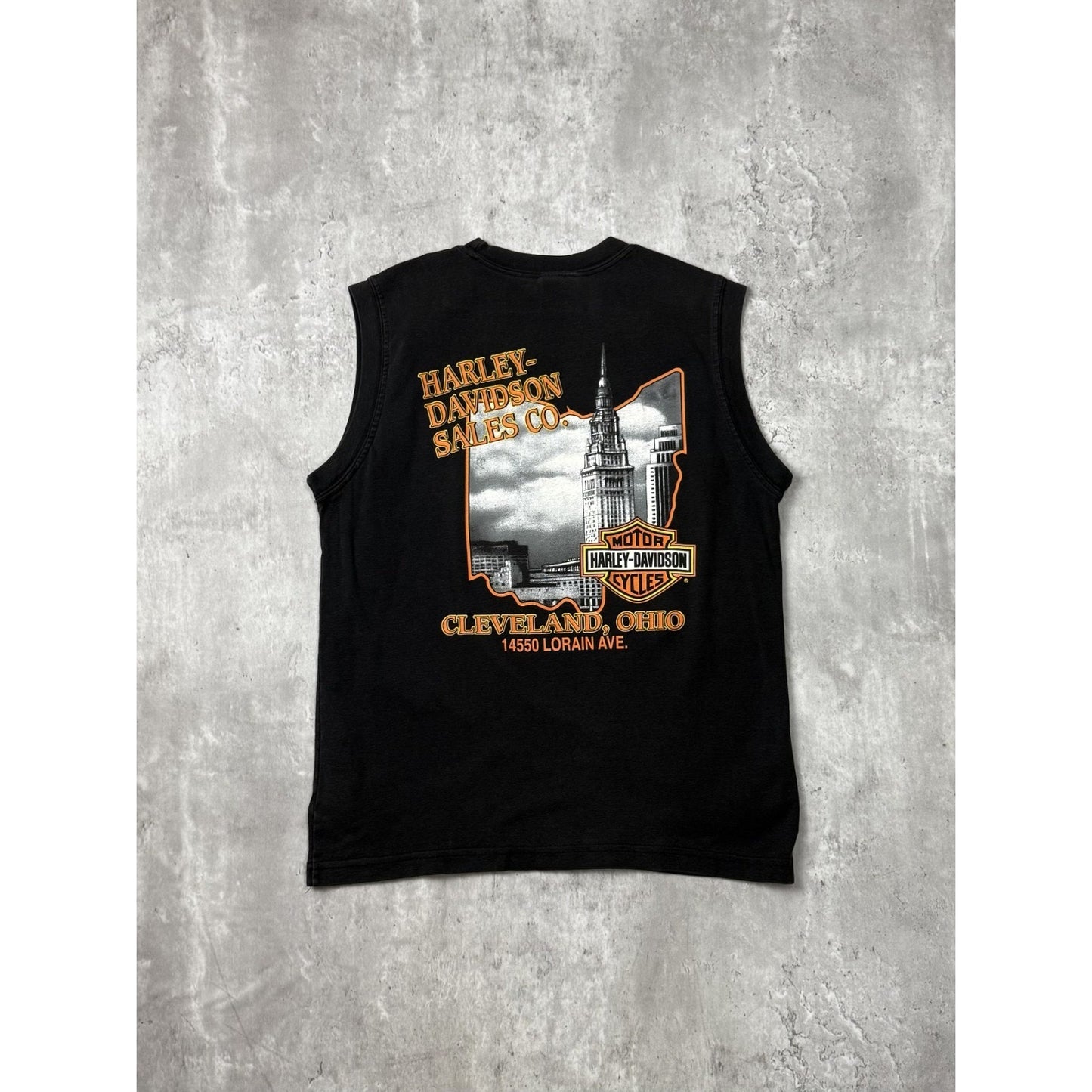 Vintage 2004 Harley Davidson Graphic Spellout Sleeveless T-Shirt Size Medium